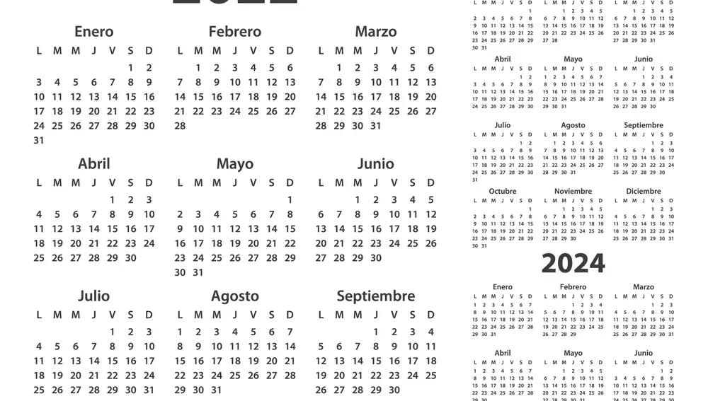 Calendario año 2022 