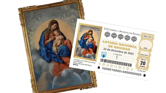 La ilustración del décimo de la Lotería de Navidad, una obra de Carlo Maratti del siglo XVII La ilustración del décimo de la Lotería de Navidad, una obra de Carlo Maratti del siglo XVII