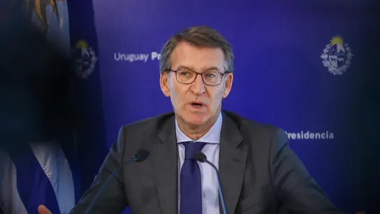 El presidente del Partido Popular (PP) de España, Alberto Núñez Feijóo, en una rueda de prensa. El presidente del Partido Popular (PP) de España, Alberto Núñez Feijóo, en una rueda de prensa.