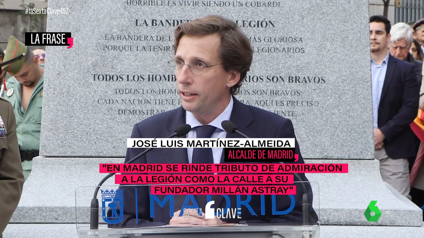 Almeida homenajea al golpista Millán-Astray durante la inauguración de un monumento a la Legión Almeida homenajea al golpista Millán-Astray durante la inauguración de un monumento a la Legión