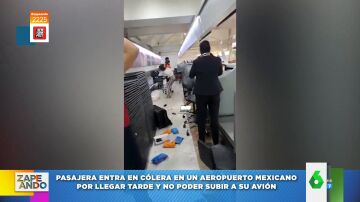 Una mujer arrasa con todo a su paso después de que no la dejaran subir al avión