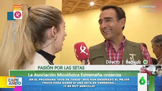 Un experto explica a una reportera cómo diferenciar las setas buenas de las venenosas Un experto explica a una reportera cómo diferenciar las setas buenas de las venenosas