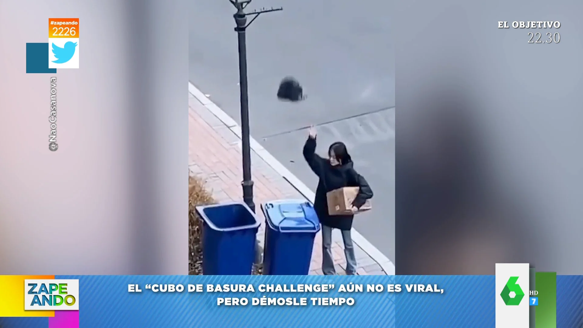 La sorprendente forma de tirar la basura de esta mujer: ¿será el nuevo challenge viral?