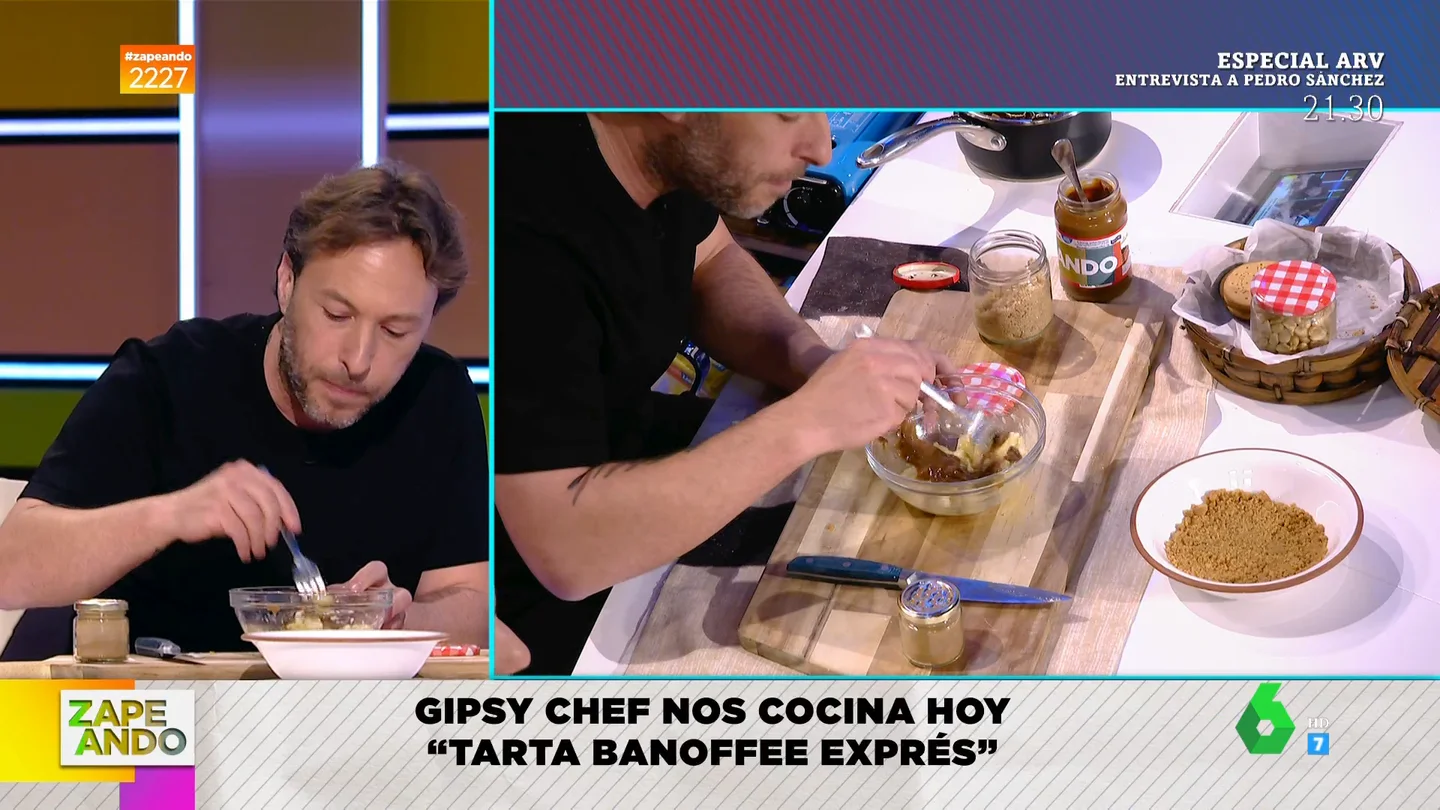 Gipsy Chef cocina en Zapeando una tarta banoffee Gipsy Chef cocina en Zapeando una tarta banoffee