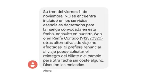 Aviso de Renfe sobre la huelga Aviso de Renfe sobre la huelga