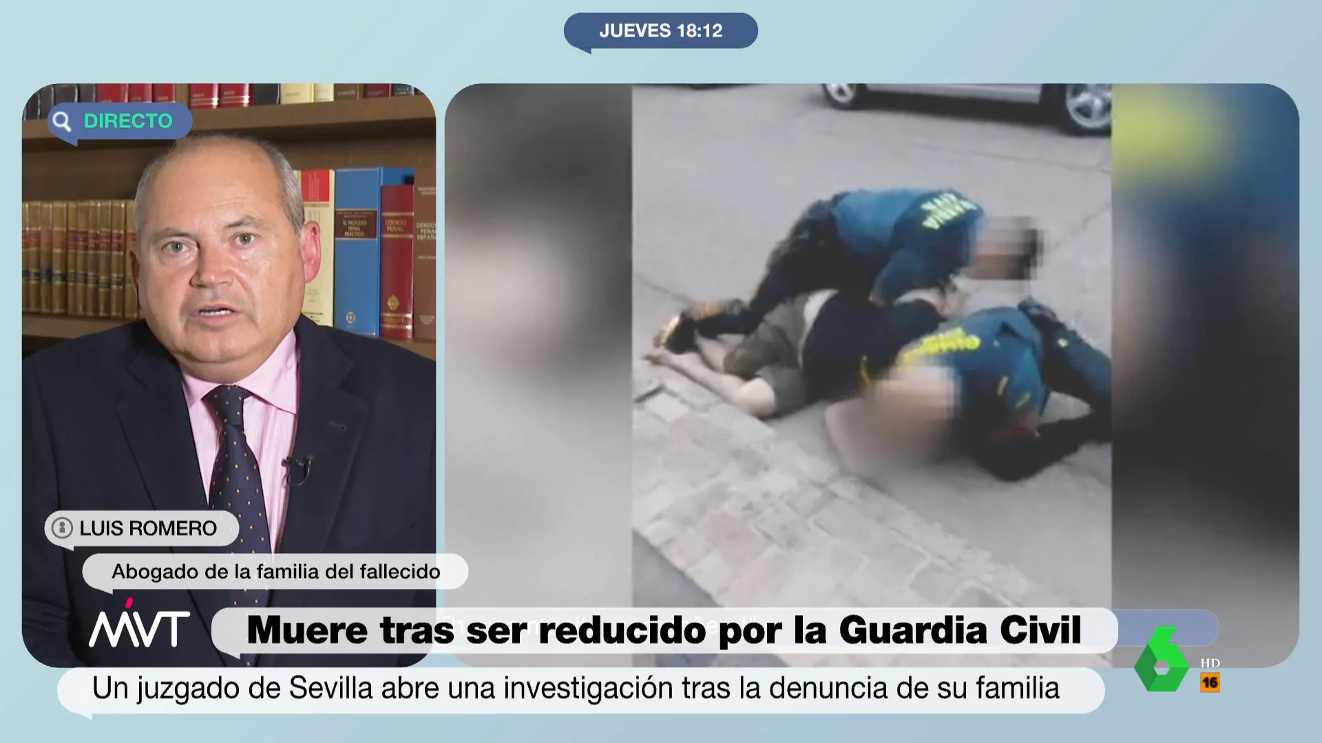 El abogado del hombre que murió días después de ser reducido por la Guardia Civil asegura que le hicieron "una presión brutal sobre el tórax"