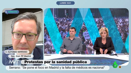 Cristina Pardo pone contra las cuerdas a Alfonso Serrano (PP) por la sanidad pública en Madrid: "No me valen sus arguementos" Cristina Pardo pone contra las cuerdas a Alfonso Serrano (PP) por la sanidad pública en Madrid: "No me valen sus arguementos"