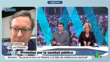 Cristina Pardo pone contra las cuerdas a Alfonso Serrano (PP) por la sanidad pública en Madrid: "No me valen sus arguementos"