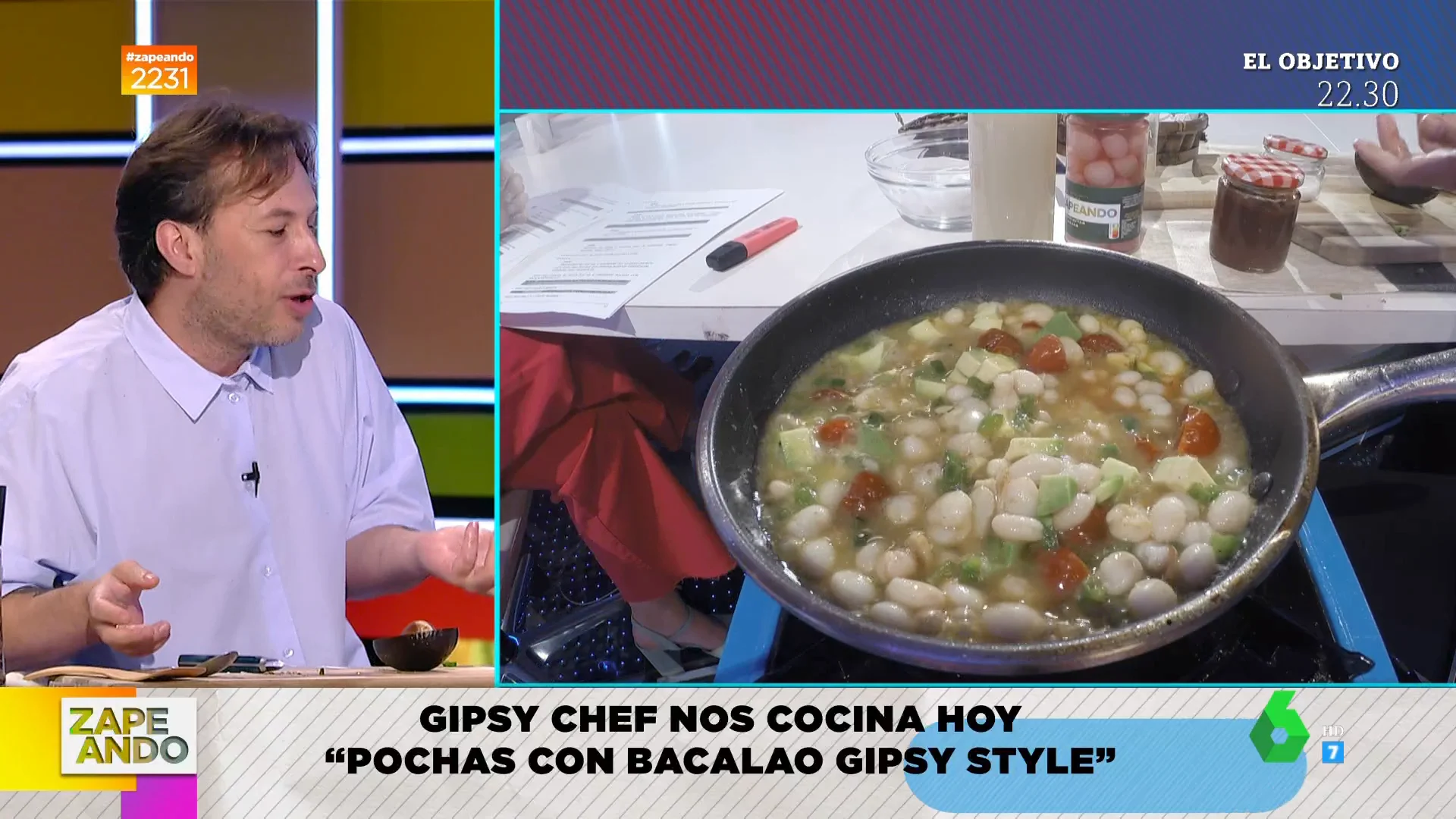 Gipsy Chef cocina pochas con bacalao en Zapeando