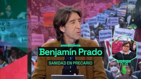 El demoledor argumento de Benjamín Prado para criticar la Sanidad en Madrid: "¿A quién creemos, a Ayuso o a nuestros ojos?" El demoledor argumento de Benjamín Prado para criticar la Sanidad en Madrid: "¿A quién creemos, a Ayuso o a nuestros ojos?"