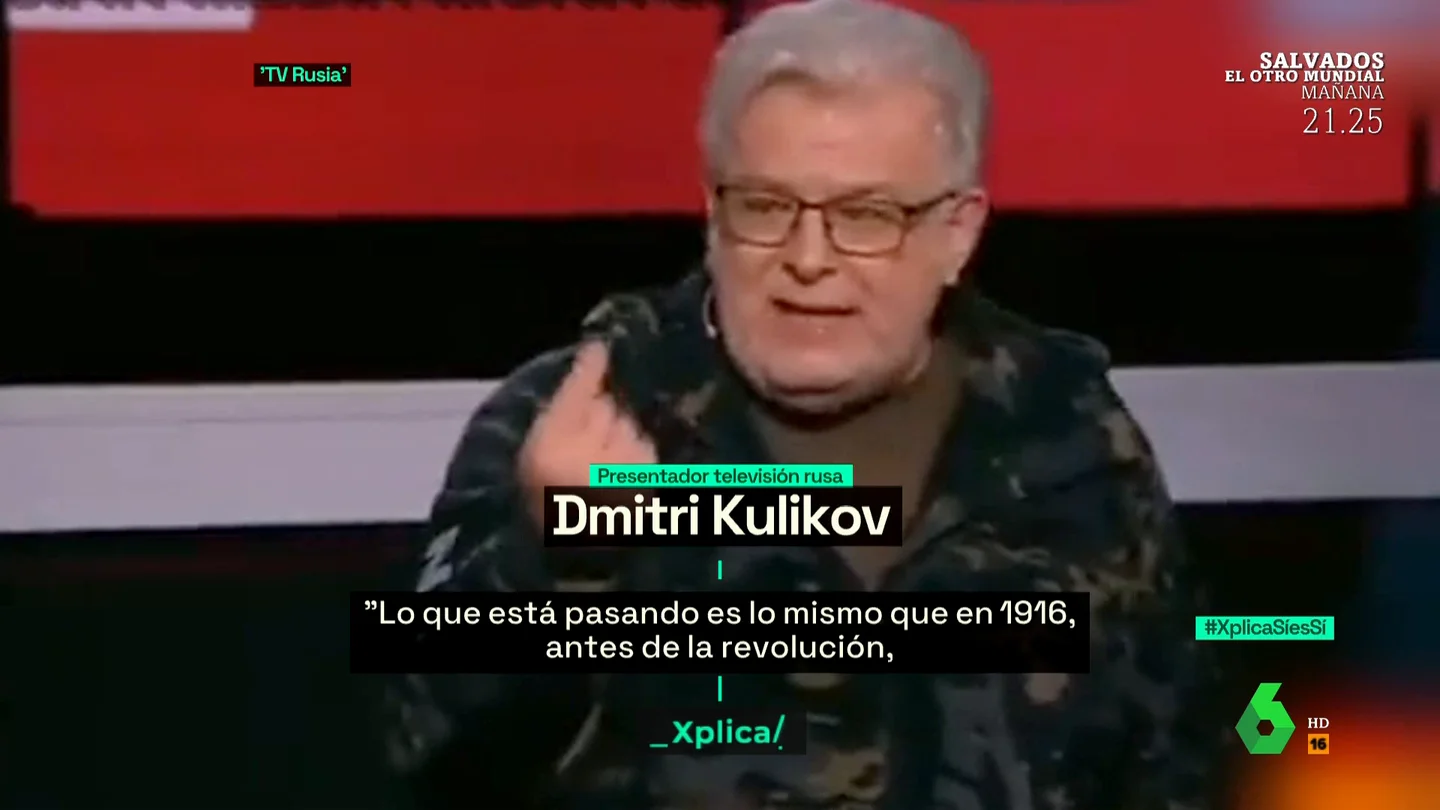 La advertencia en la televisión rusa que hace saltar las alarmas en Moscú: "Está pasando lo mismo que en 1916, antes de la revolución" La advertencia en la televisión rusa que hace saltar las alarmas en Moscú: "Está pasando lo mismo que en 1916, antes de la revolución"