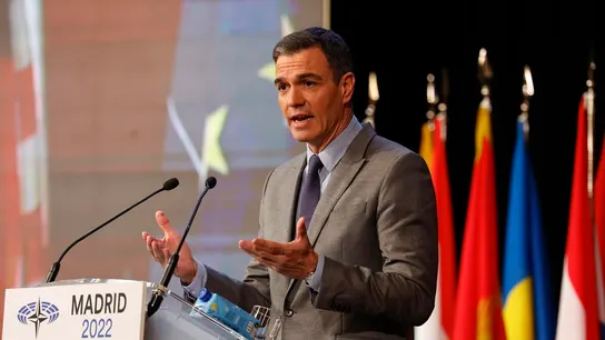 El presidente del Gobierno, Pedro Sánchez, interviene de la sesión plenaria de la 68 Asamblea parlamentaria de la OTAN. El presidente del Gobierno, Pedro Sánchez, interviene de la sesión plenaria de la 68 Asamblea parlamentaria de la OTAN.