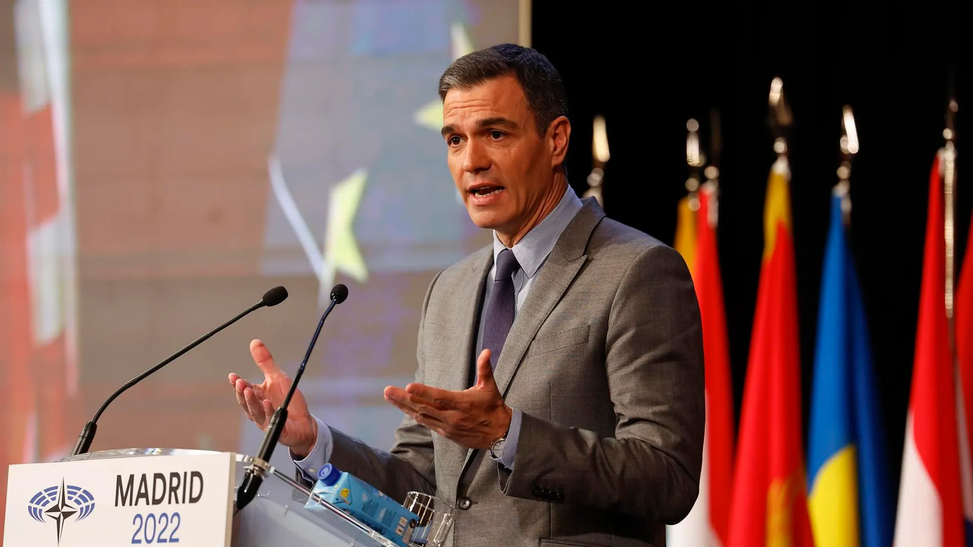  El presidente del Gobierno, Pedro Sánchez, interviene de la sesión plenaria de la 68 Asamblea parlamentaria de la OTAN.