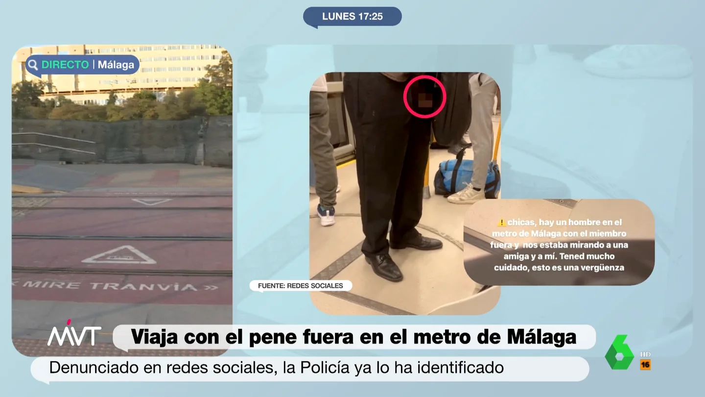 Un hombre viaja con el pene fuera en el metro de Málaga y mirando de forma lasciva a dos jóvenes Un hombre viaja con el pene fuera en el metro de Málaga y mirando de forma lasciva a dos jóvenes