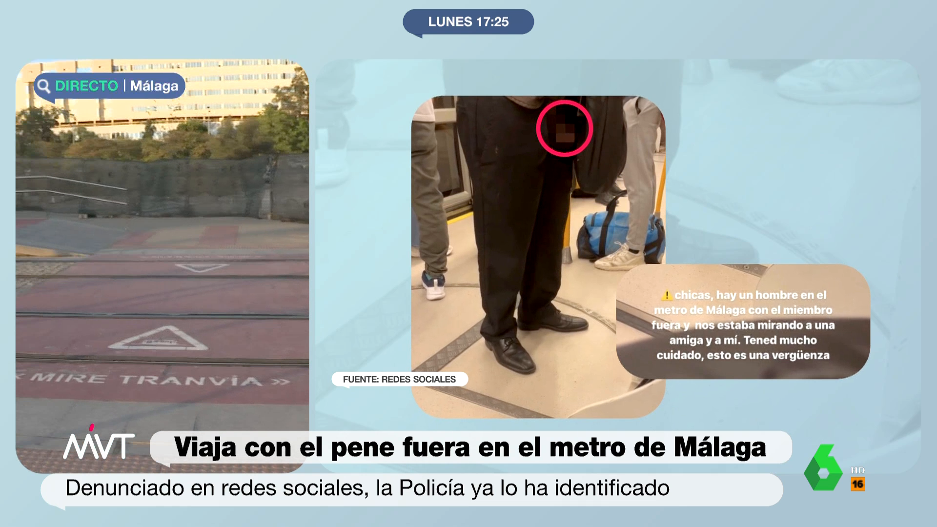 Un hombre viaja con el pene fuera en el metro de Málaga y mirando de forma  lasciva a dos jóvenes