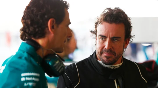 Fernando Alonso, junto a Pedro de la Rosa Fernando Alonso, junto a Pedro de la Rosa
