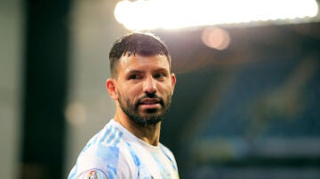 El 'Kun' Agüero durante un partido con Argentina