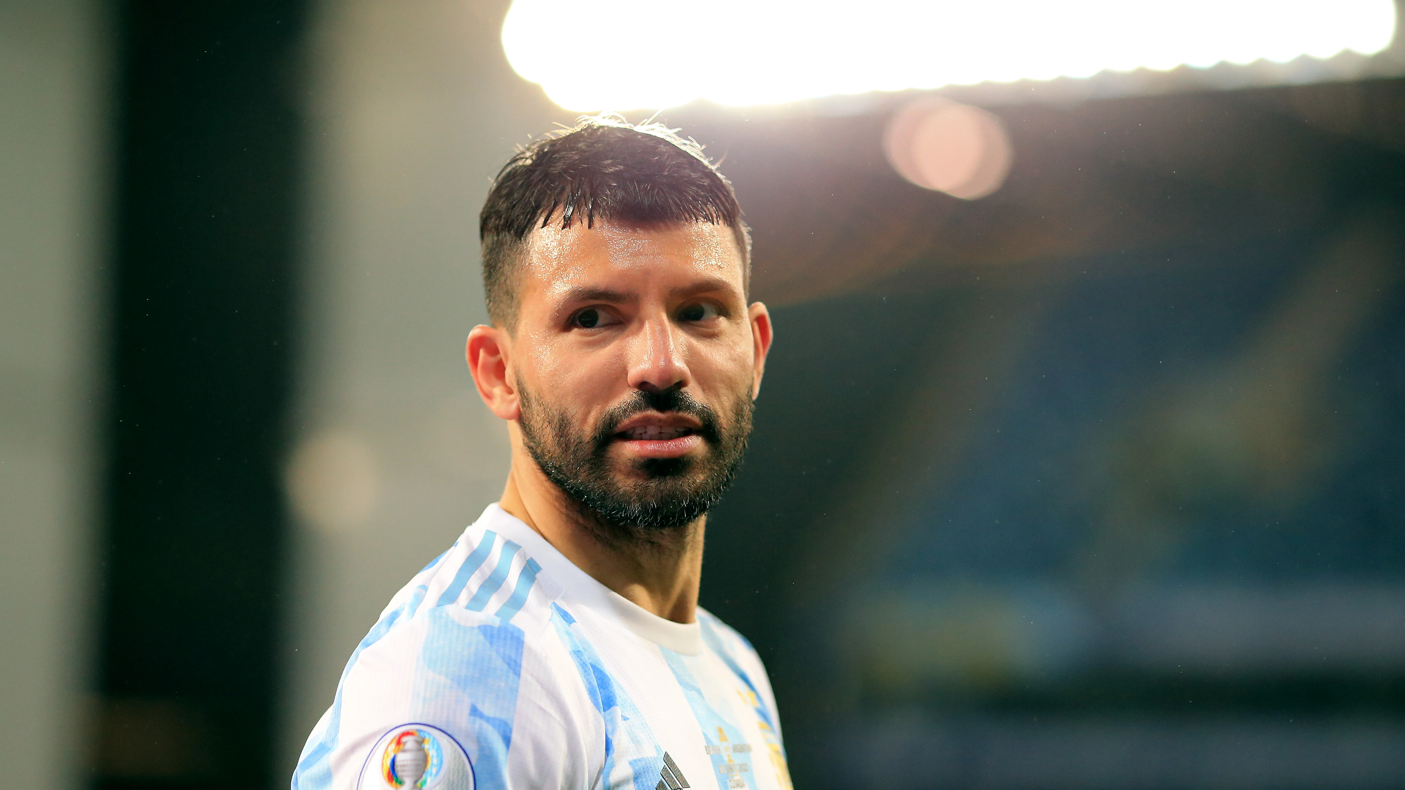 El 'Kun' Agüero durante un partido con Argentina