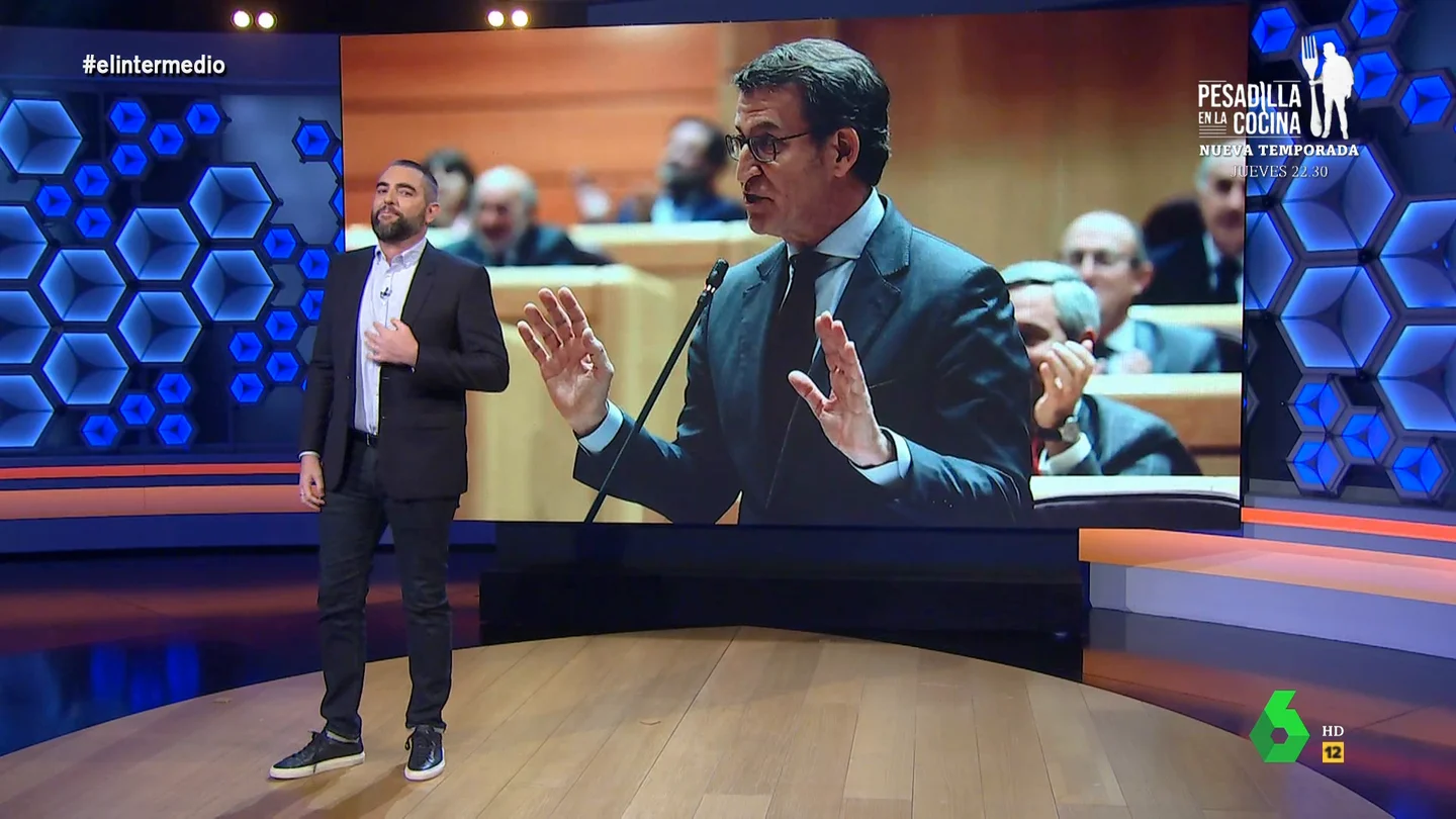 El error de Feijóo durante su rifirrafe con Sánchez en el Senado que no pasa inadvertido para Dani Mateo El error de Feijóo durante su rifirrafe con Sánchez en el Senado que no pasa inadvertido para Dani Mateo
