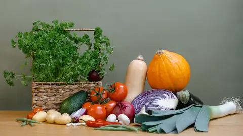 Productos vegetales de temporada de otoño