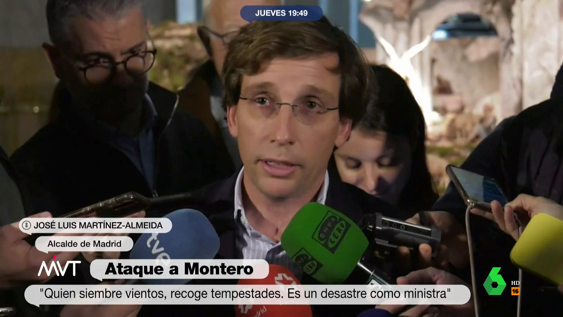 Almeida, tras las vejaciones de Vox a Irene Montero: "Quien siembra vientos, recoge tempestades. Es un desastre como ministra"