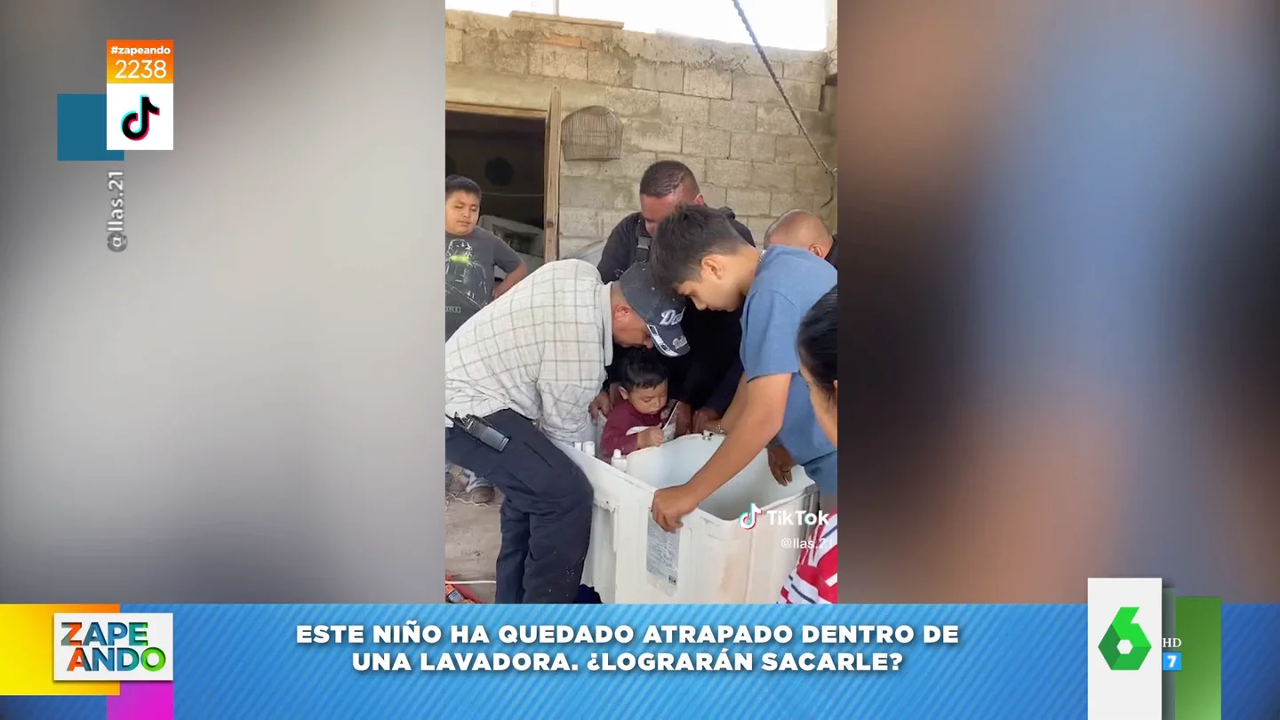Vídeo viral de un niño atrapado en una lavadora Vídeo viral de un niño atrapado en una lavadora