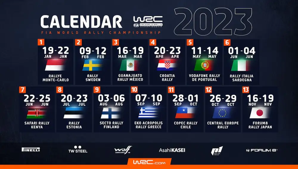 Calendario del WRC 2023