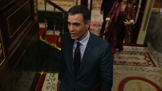 Pedro Sánchez, durante la votación de los Presupuestos Generales del Estado Pedro Sánchez, durante la votación de los Presupuestos Generales del Estado