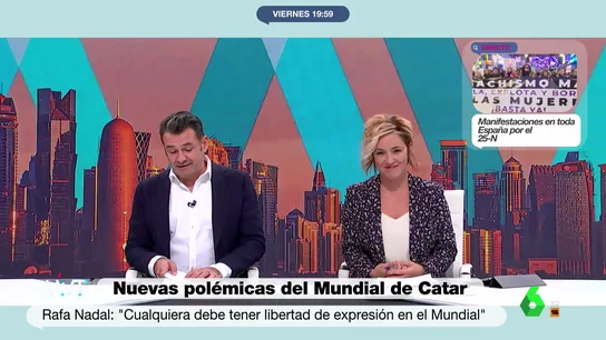 La respuesta de Cristina Pardo al oír a Rafa Nadal hablar de la "libertad" de opinión de los deportistas La respuesta de Cristina Pardo al oír a Rafa Nadal hablar de la "libertad" de opinión de los deportistas