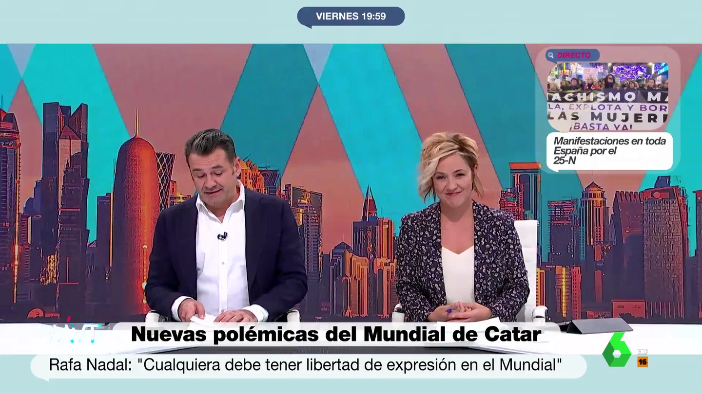 La respuesta de Cristina Pardo al oír a Rafa Nadal hablar de la "libertad" de opinión de los deportistas La respuesta de Cristina Pardo al oír a Rafa Nadal hablar de la "libertad" de opinión de los deportistas
