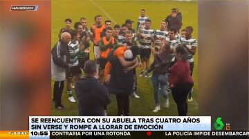 Un futbolista venezolano se reencuentra por sorpresa con su abuela en un partido tras 4 años sin verla