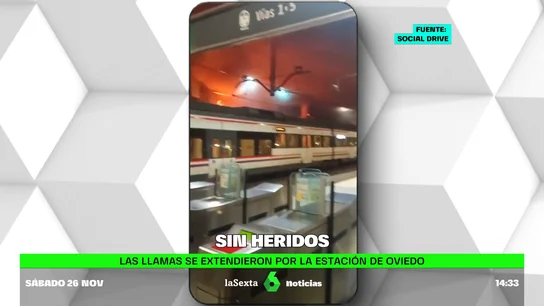 Un incendio en la estación de Renfe de Oviedo obliga a desolar a los viajeros Un incendio en la estación de Renfe de Oviedo obliga a desolar a los viajeros