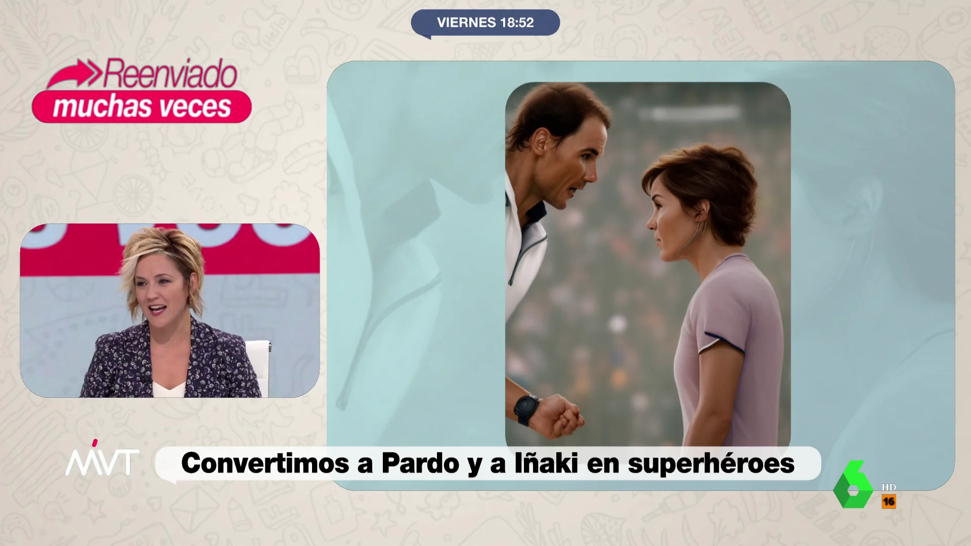 La divertida reacción de Cristina Pardo al verse junto a Nadal: "Me encanta. Ahí le estoy diciendo cómo tiene que sacar" 