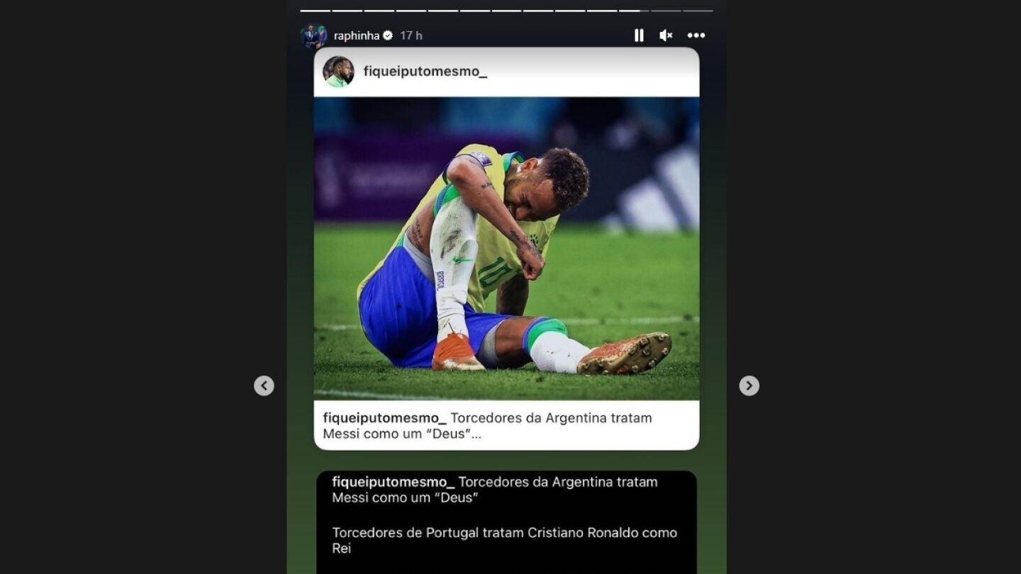 Historia de Raphinha defendiendo a Neymar