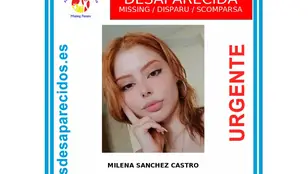 El cartel de la desaparición de Milena Sánchez Castro