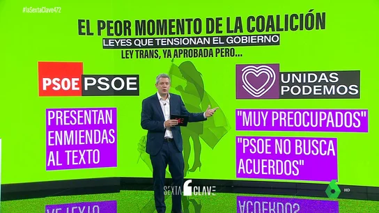 Las 6 leyes que tensionan a PSOE y Podemos en el Gobierno de coalición Las 6 leyes que tensionan a PSOE y Podemos en el Gobierno de coalición