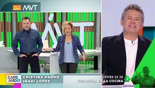 La reacción de Cristina Pardo e Iñaki López al ver a Miki Nadal presentado Zapeando