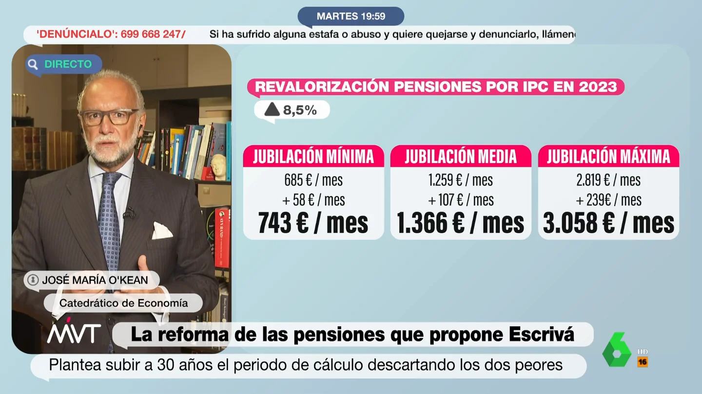 O'Kean desgrana los objetivos de Escrivá con su reforma de las pensiones: "La UE dice que las cuentas no salen" O'Kean desgrana los objetivos de Escrivá con su reforma de las pensiones: "La UE dice que las cuentas no salen"