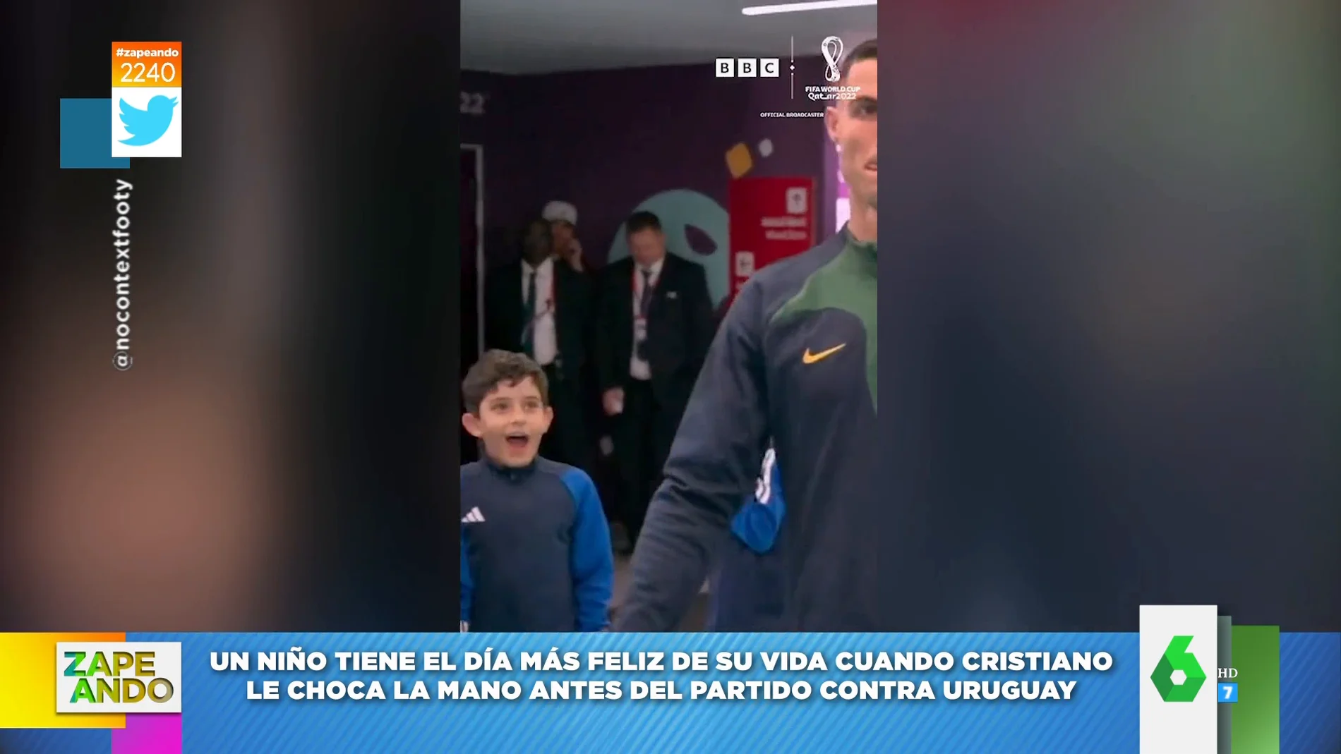 La reacción viral de un niño cuando Cristiano Ronaldo le choca la mano
