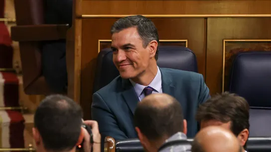 El presidente del Gobierno, Pedro Sánchez, durante la última jornada de debate y votación de los presupuestos en el pleno del Congreso. El presidente del Gobierno, Pedro Sánchez, durante la última jornada de debate y votación de los presupuestos en el pleno del Congreso.