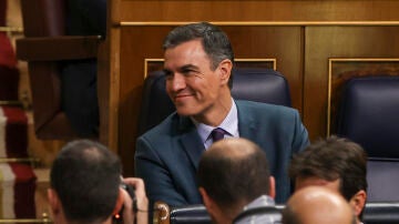 El presidente del Gobierno, Pedro Sánchez, durante la última jornada de debate y votación de los presupuestos en el pleno del Congreso.