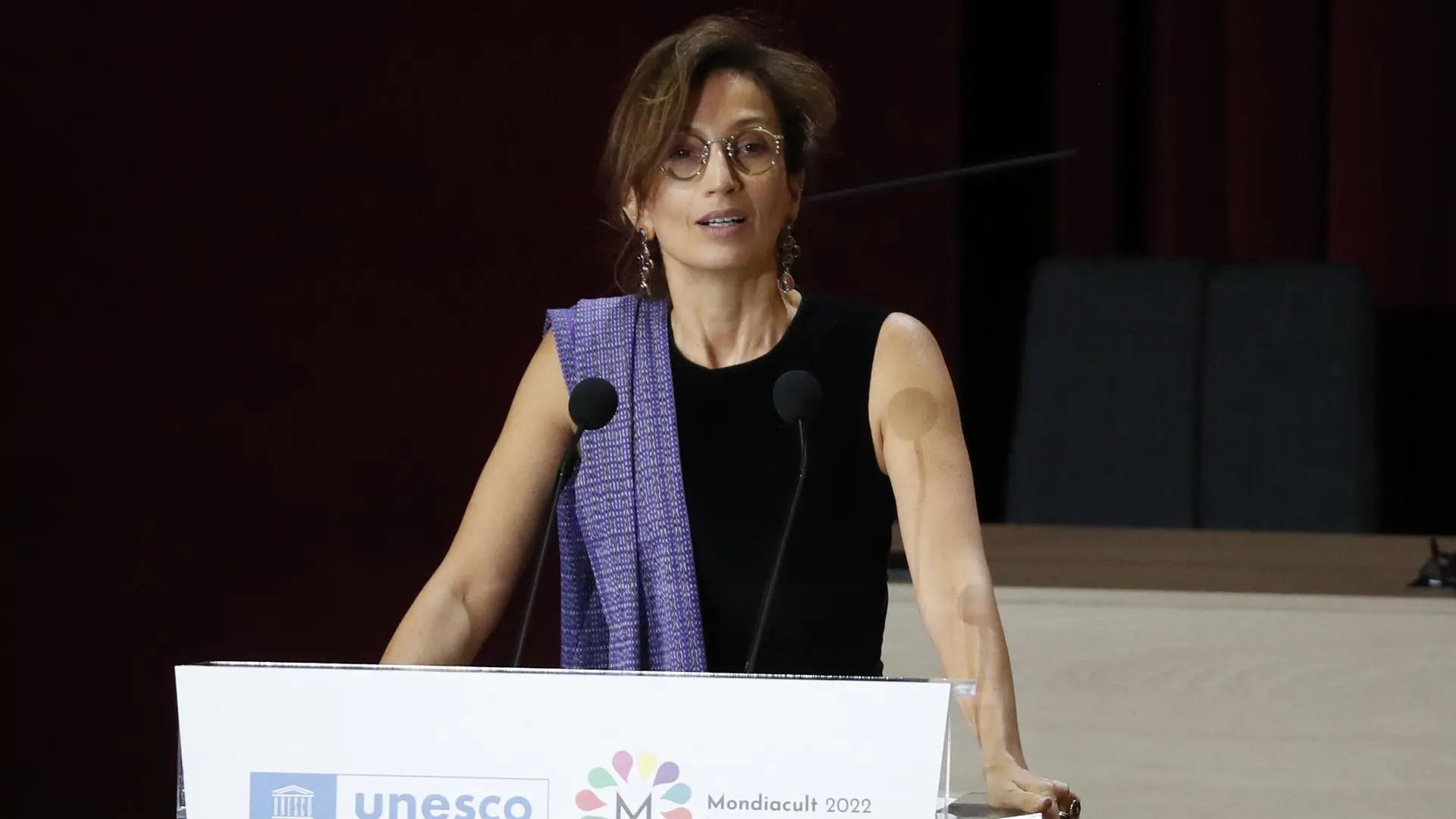Imagen de archivo de la directora general de la Unesco, Audrey Azoulay. Imagen de archivo de la directora general de la Unesco, Audrey Azoulay.