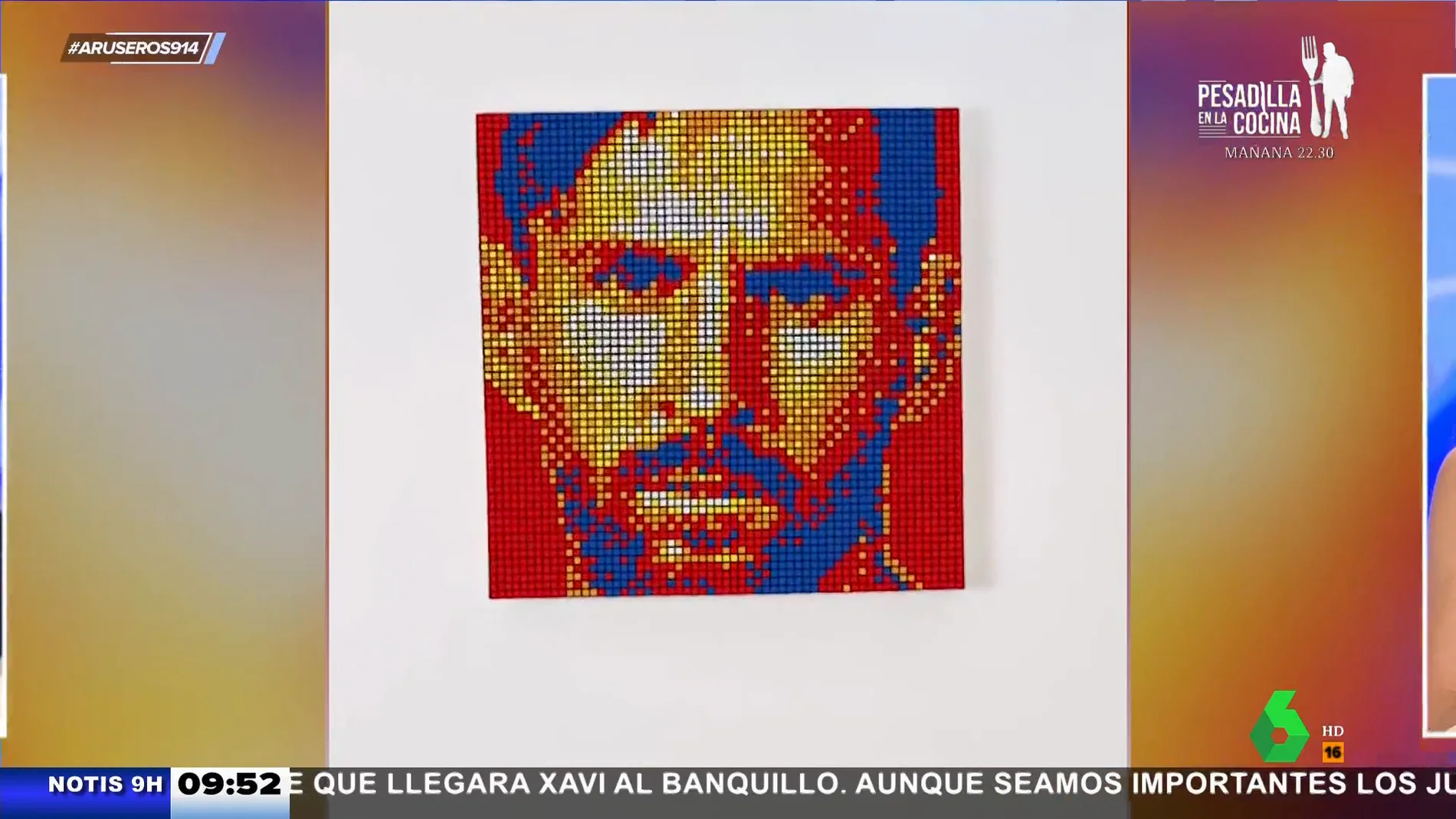 Utiliza 1.200 cubos de Rubik para hacer un retrato de Leo Messi
