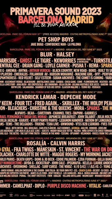 Cartel completo del Primavera Sound (Madrid y Barcelona) Cartel completo del Primavera Sound (Madrid y Barcelona)