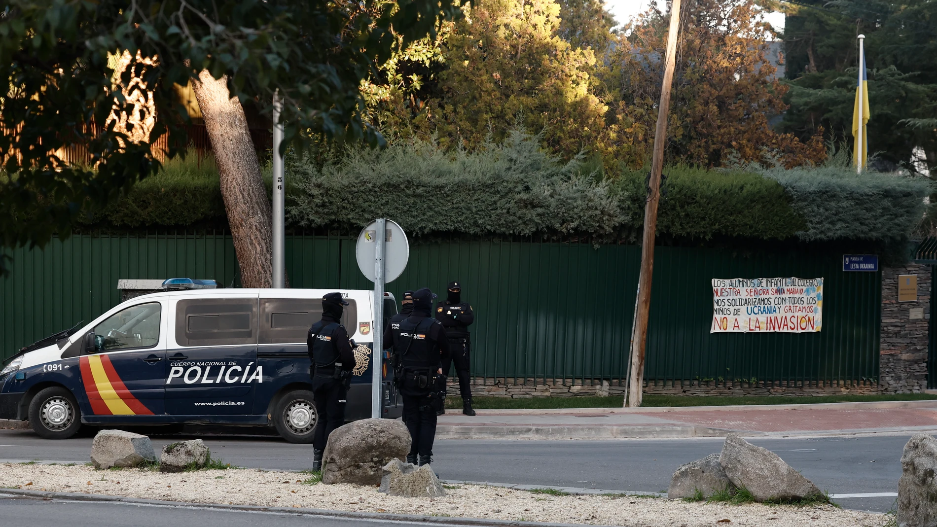 La embajada de Ucrania en Madrid, que ha recibido dos paquetes amenazantes en la última semana.