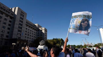 Una manifestación en apoyo a la vicepresidenta argentina, Cristina Fernández.