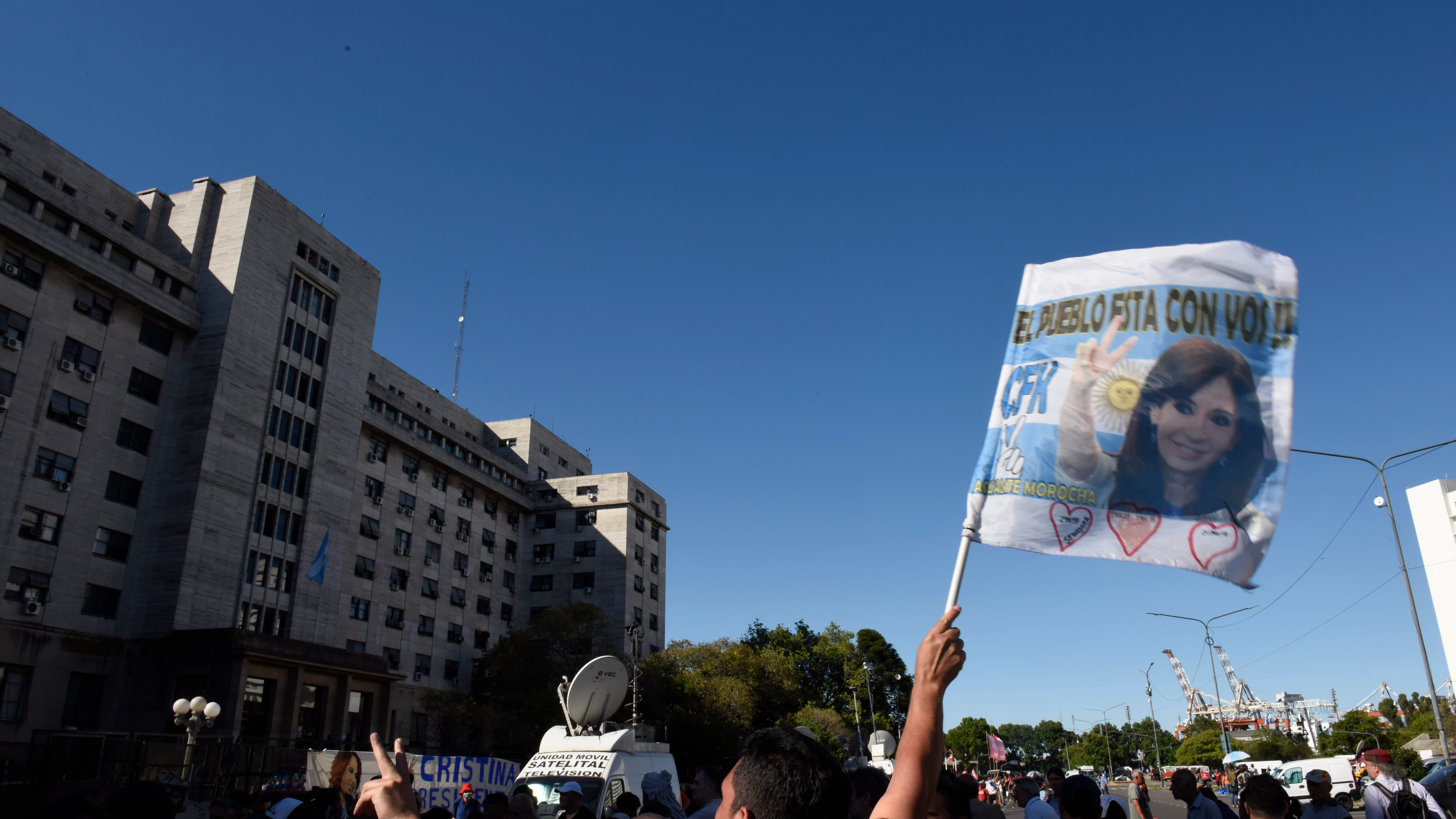 Una manifestación en apoyo a la vicepresidenta argentina, Cristina Fernández.