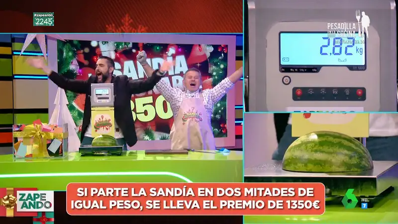 Miki Nadal regala a una espectadora 1.350 euros de la sandía millonaria: esta es la celebración en plató