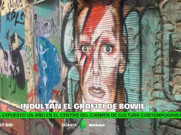 El arte callejero con la cara de Bowie sobrevive a un derrumbe: &#39;indultan&#39; el primer graffiti en España