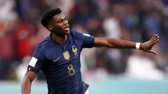 Tchouameni celebra un gol con Francia Tchouameni celebra un gol con Francia